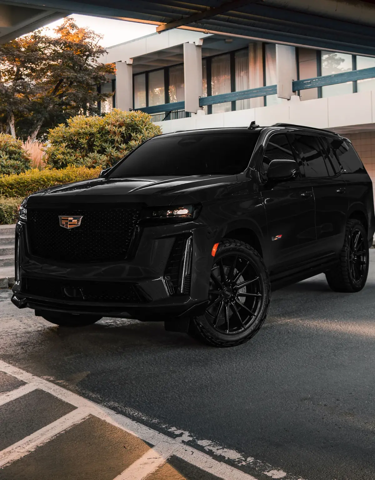 Escalade ESV between campus gates