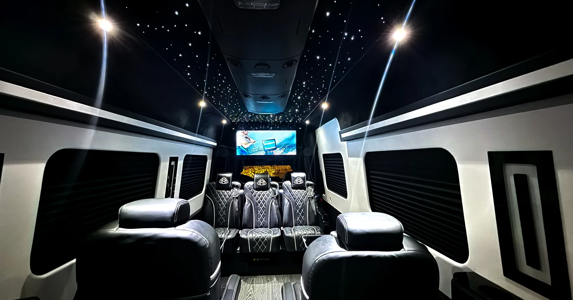 VIP Lounge Sprinter — Marquee Chauffeur Portland chauffeur fleet, Up to 10 passengers, $190/hr